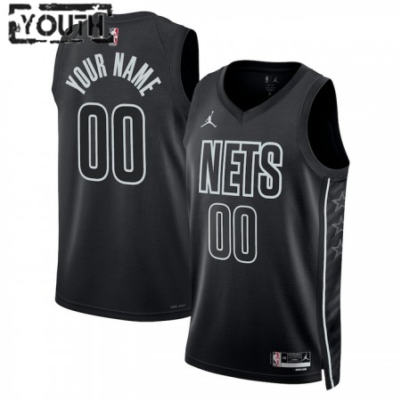 Dres Brooklyn Nets Prilagođeni Jordan 2022-23 Statement Edition Crno Swingman - Dječji